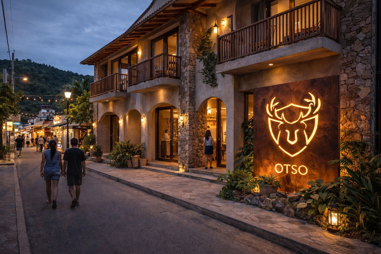 An OTSO boutique hotel at dusk